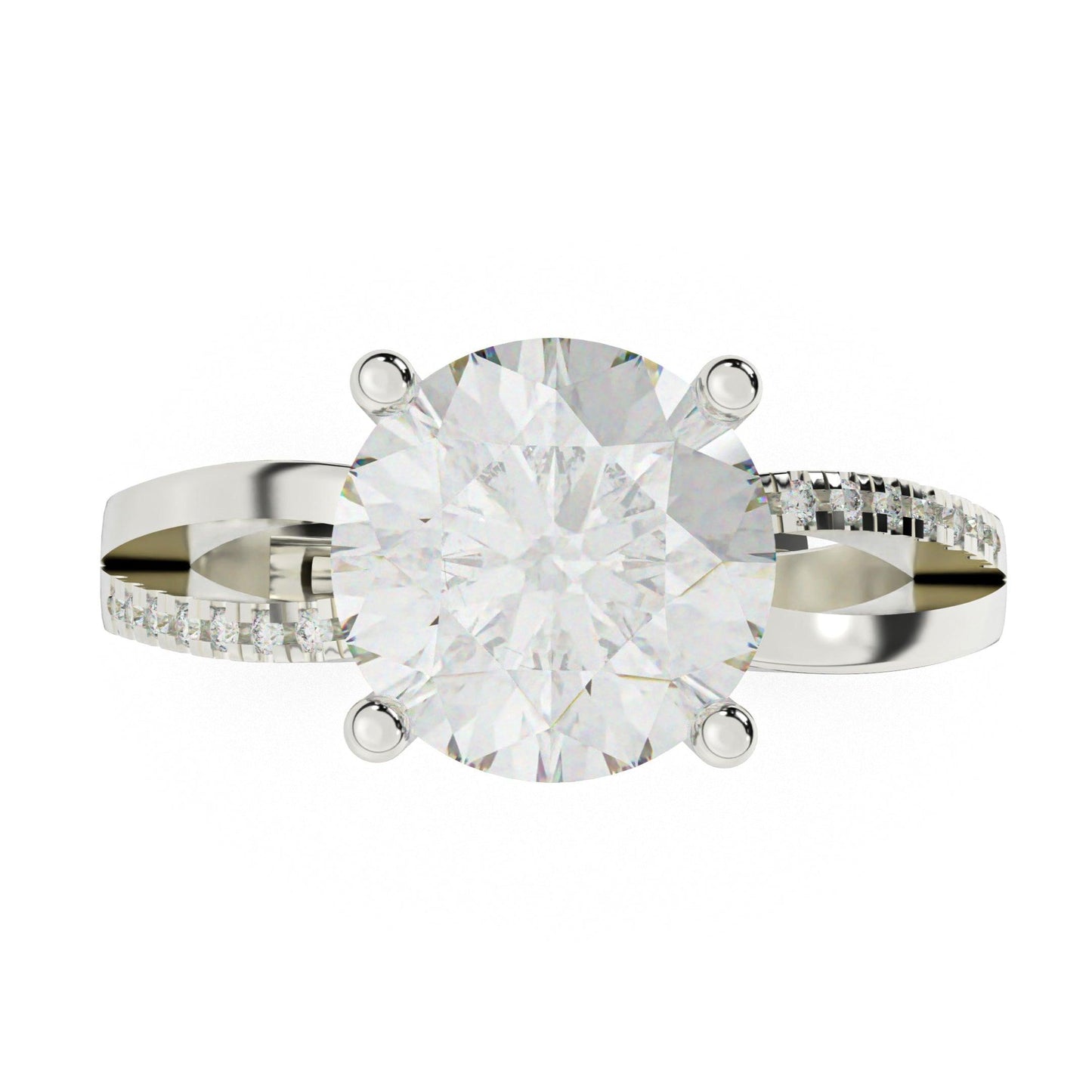 silver radiant solitaire diamond ring - siltree