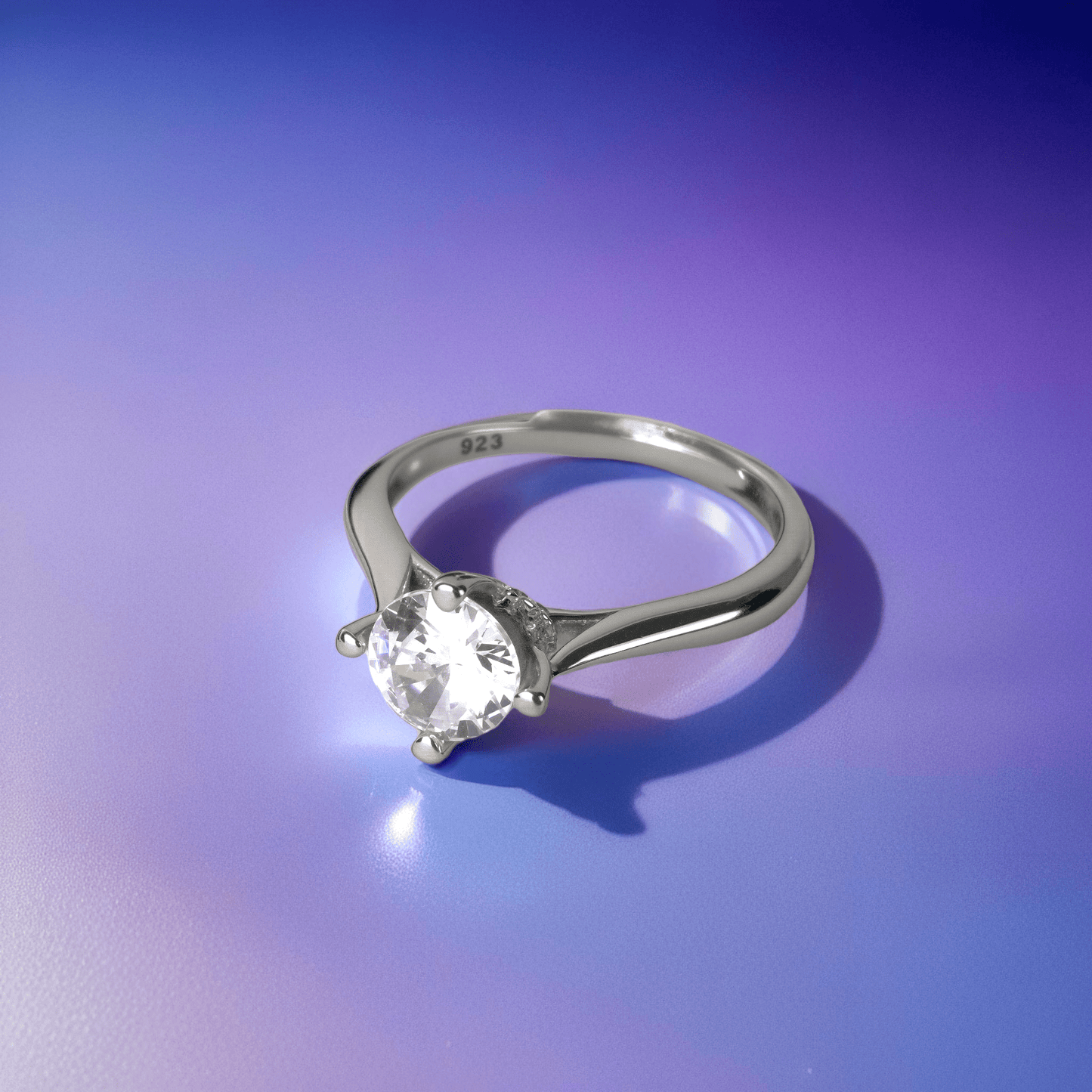 Silver Zenith Solitaire Diamond Ring