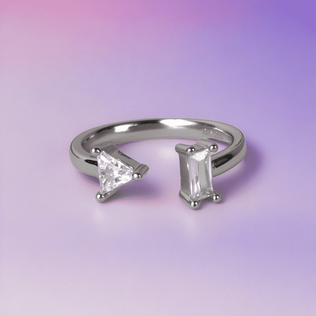 Twin Flame Solitaire Diamond Ring