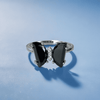 Glacial Black Spark Ring
