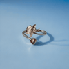Silver Flower Heart Ring