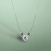 Silver Deer Solitaire Diamond Necklace