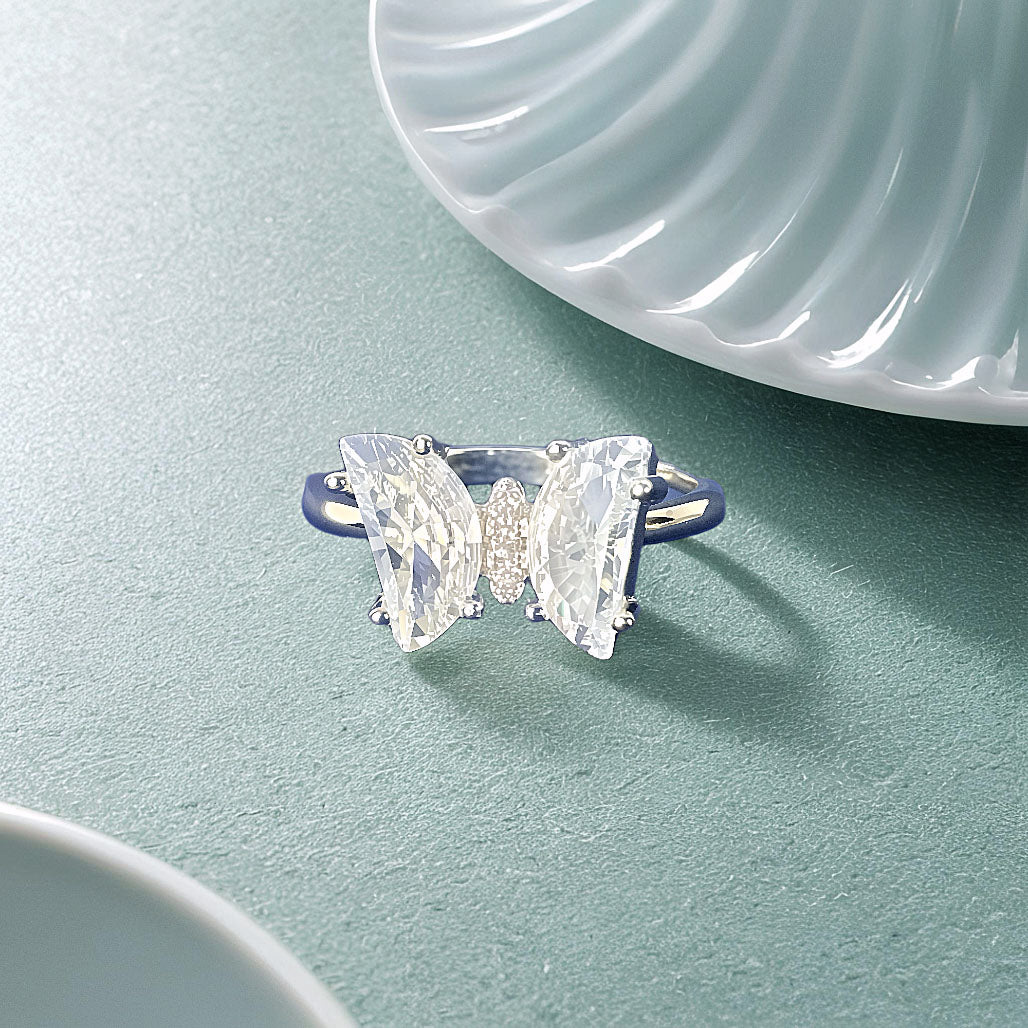 Glacial White Spark Ring