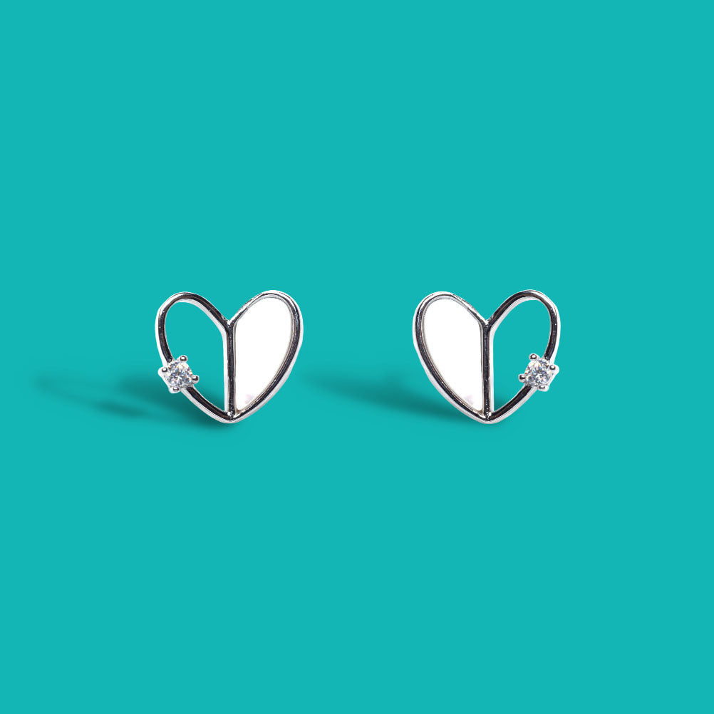 heart wink earring