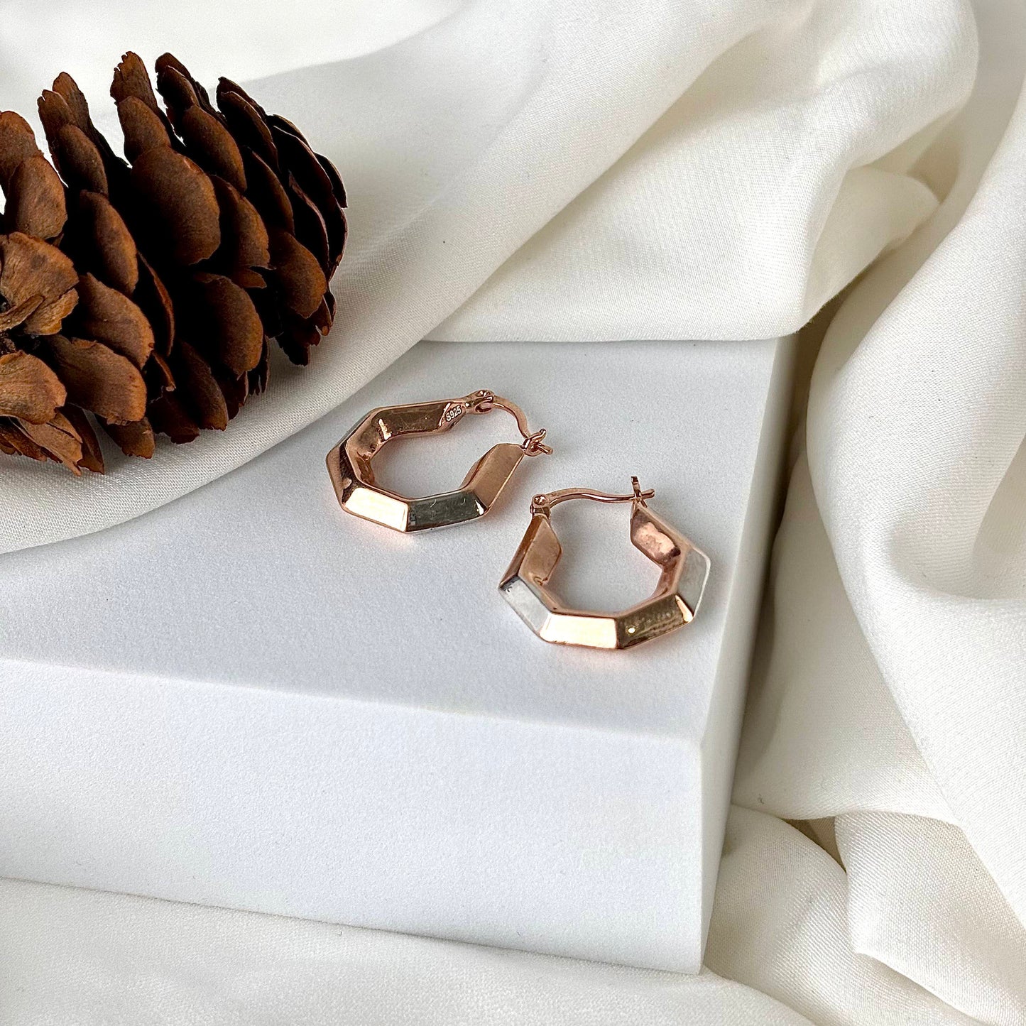 hex hoops irish earring