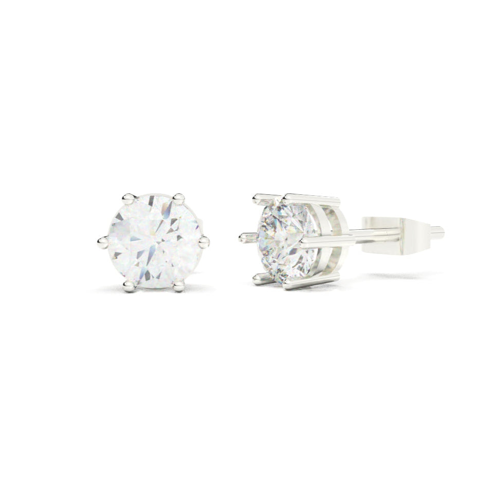 luxe solitaire earrings - siltree
"dimond stud silver earring"