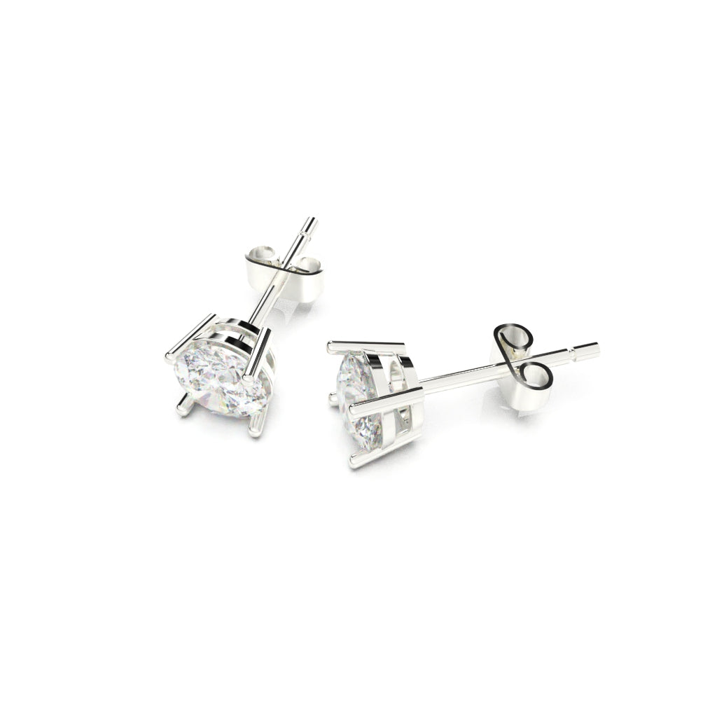 luxe round solitaire earrings - siltree