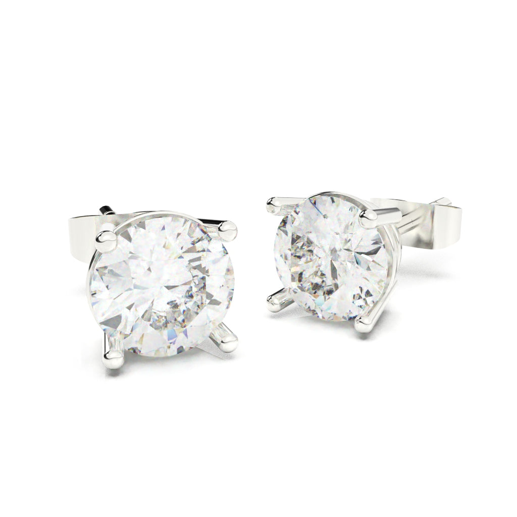 luxe round solitaire earrings - siltree