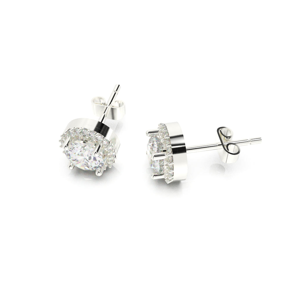 Solitaire Glamour Glow Round Studs - SILTREE