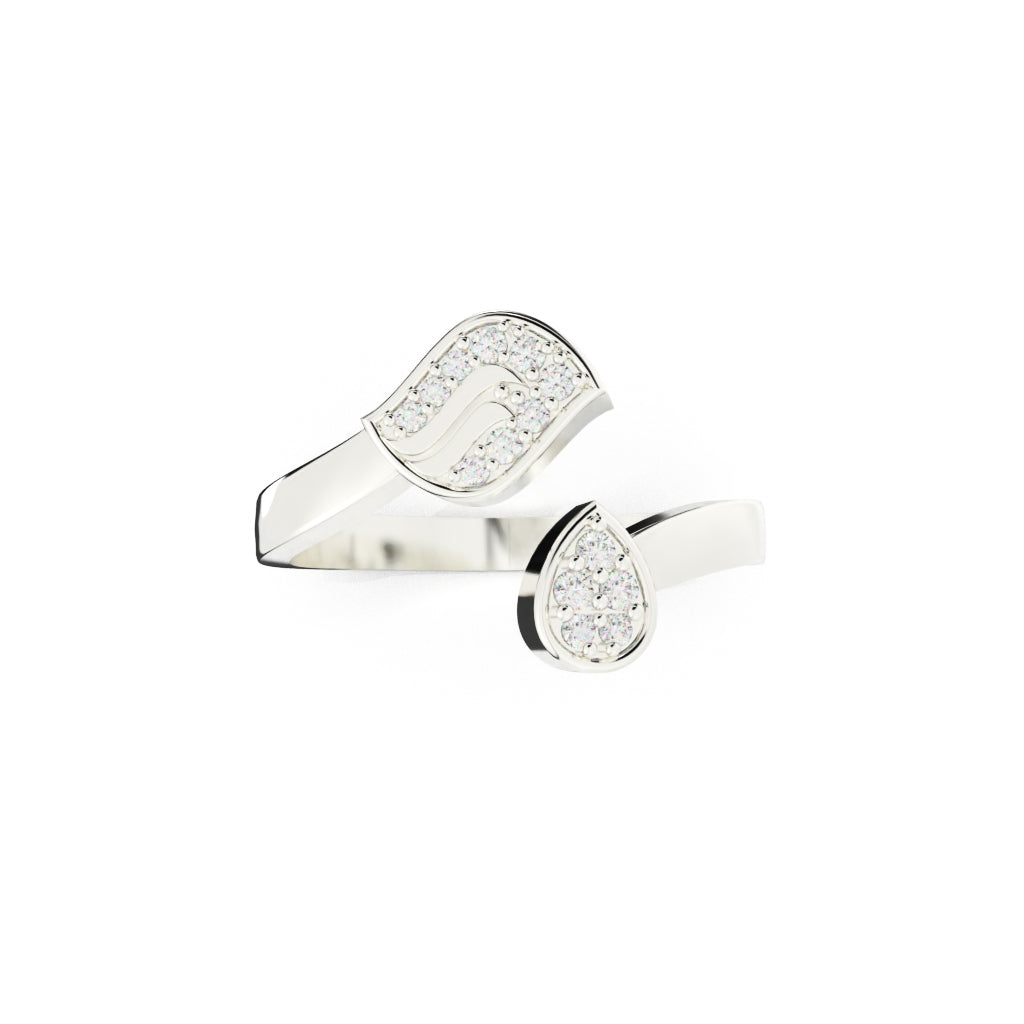 mystic leaf diamond ring