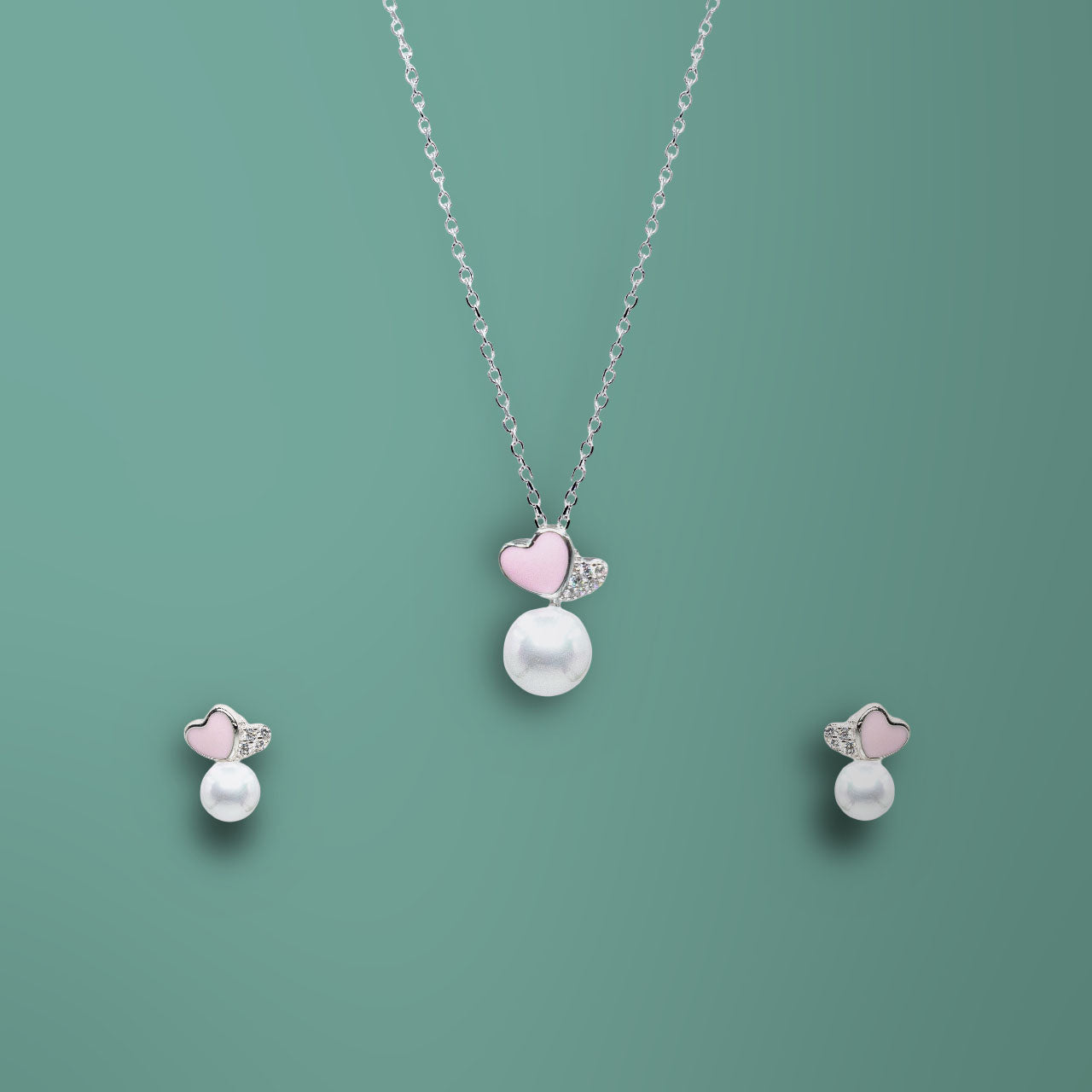 Pink Love Pearl Jewelry Set