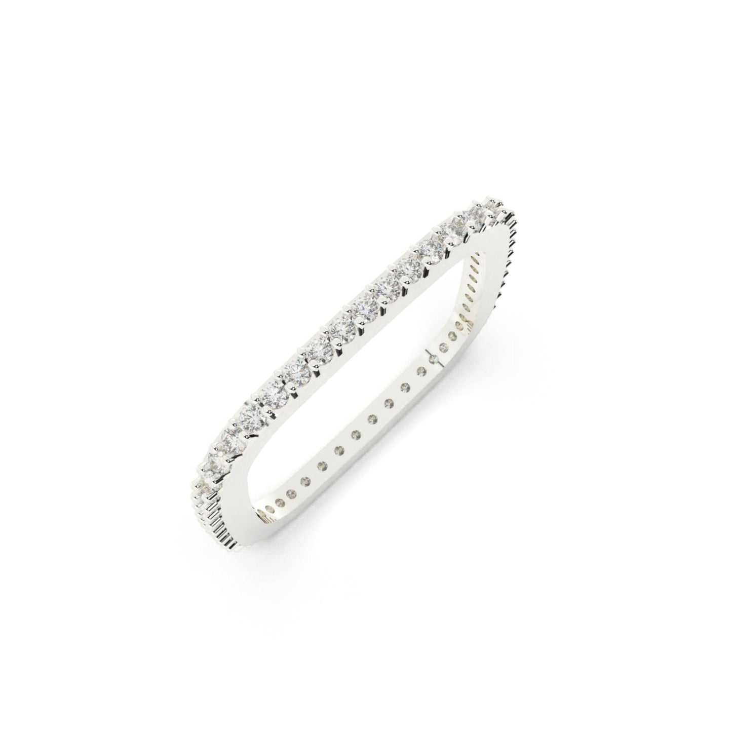 dazzle eternity band - siltree
square diamond studded silver band ring