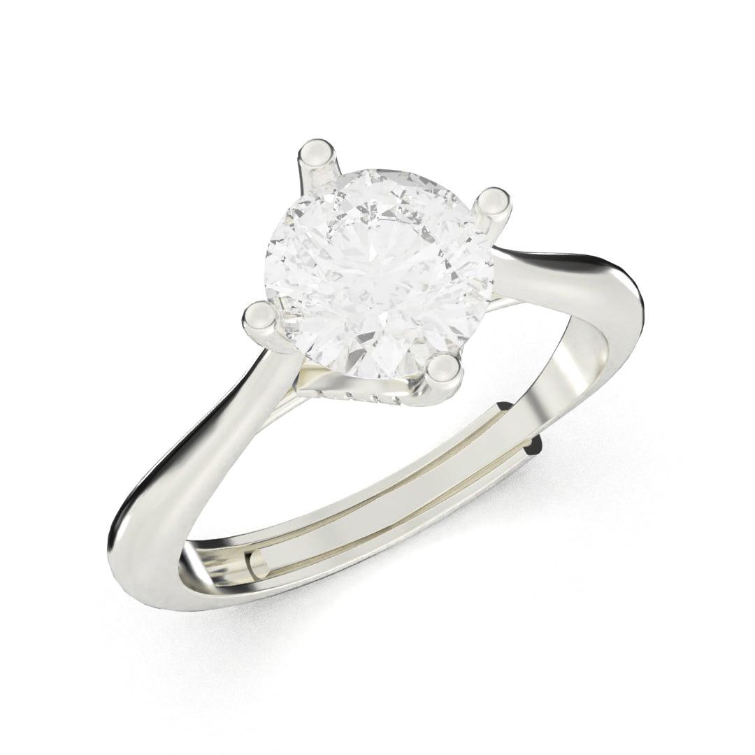 Silver Zenith Solitaire Diamond Ring - SILTREE
"solitaire diamond adjustable silver ring"