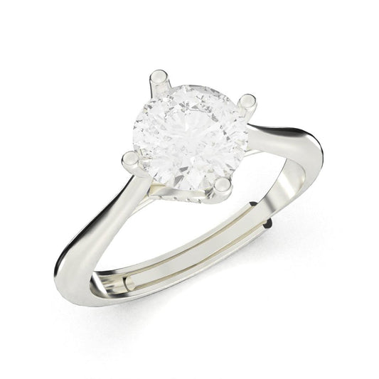 Silver Zenith Solitaire Diamond Ring - SILTREE
"solitaire diamond adjustable silver ring"
