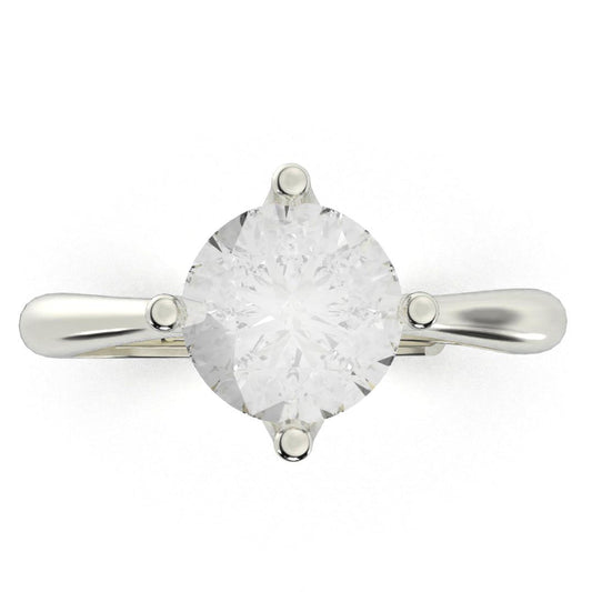 Silver Zenith Solitaire Diamond Ring - SILTREE