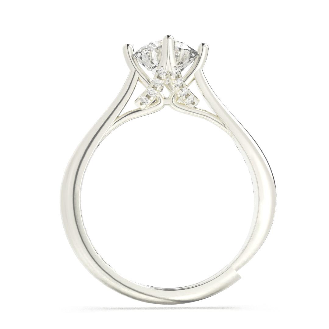 Silver Zenith Solitaire Diamond Ring - SILTREE