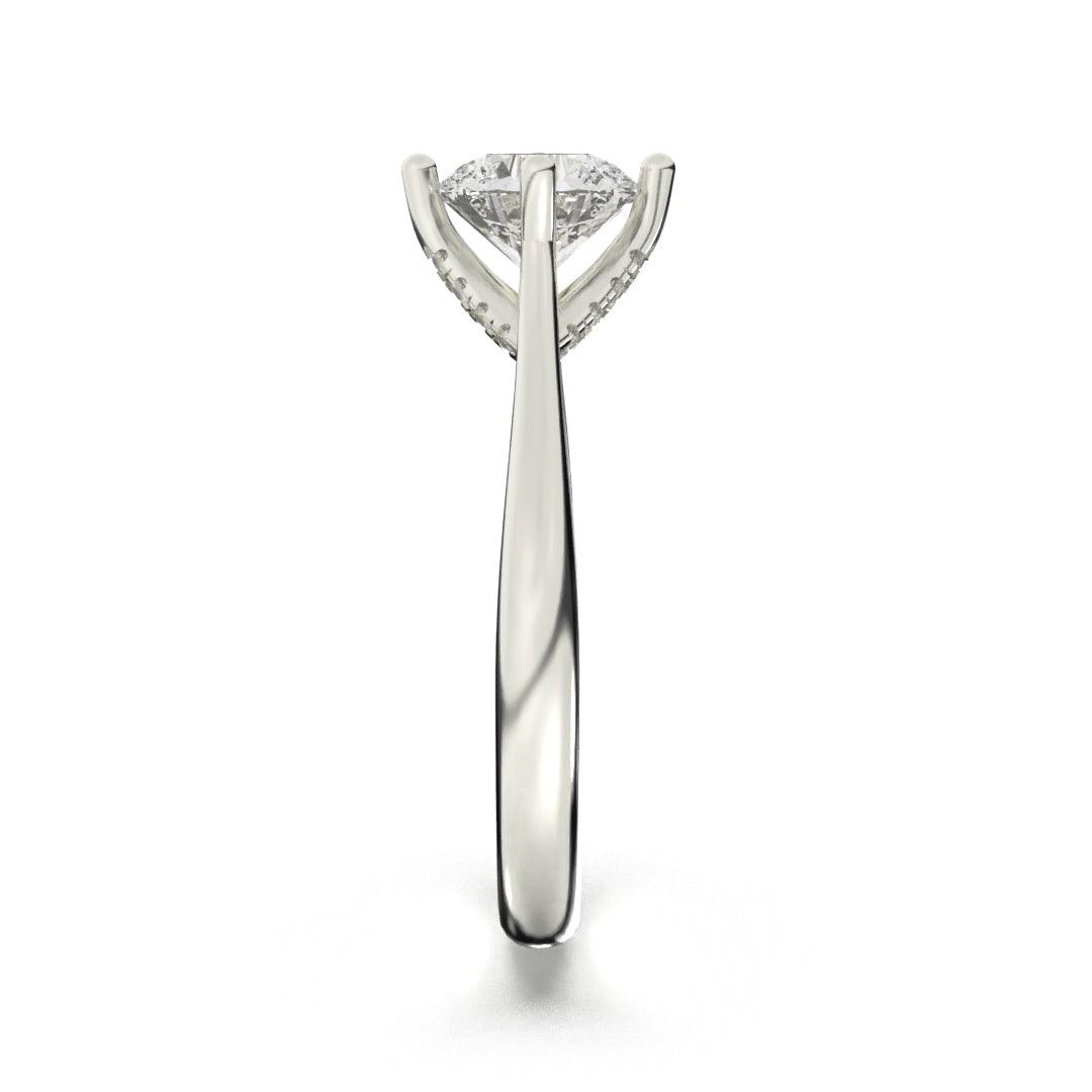 Silver Zenith Solitaire Diamond Ring - SILTREE