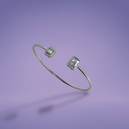 Infinity Emerald Halo Cuff Bracelet