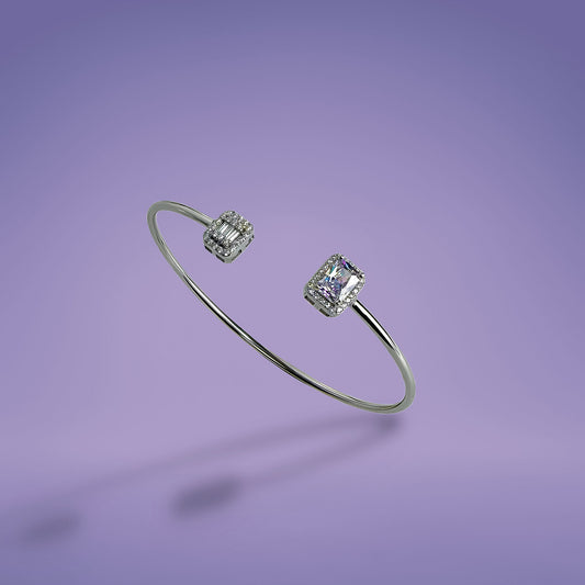 Infinity Emerald Halo Cuff Bracelet