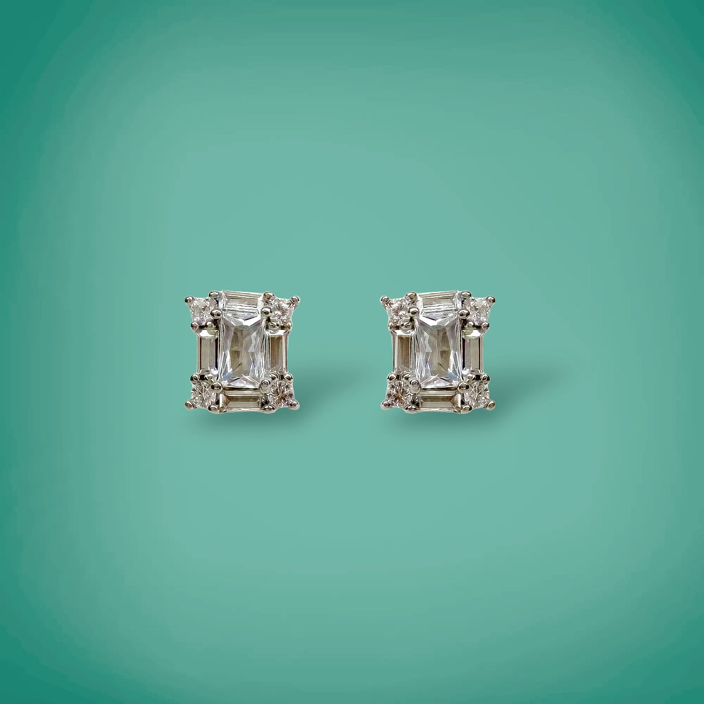 emerald cluster studs