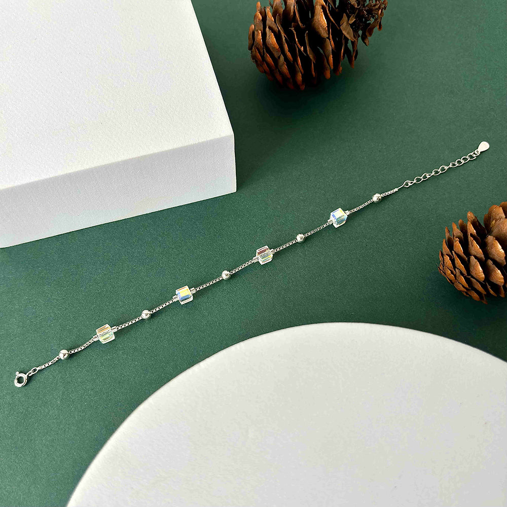 Crystal Diamond Silver Bracelet