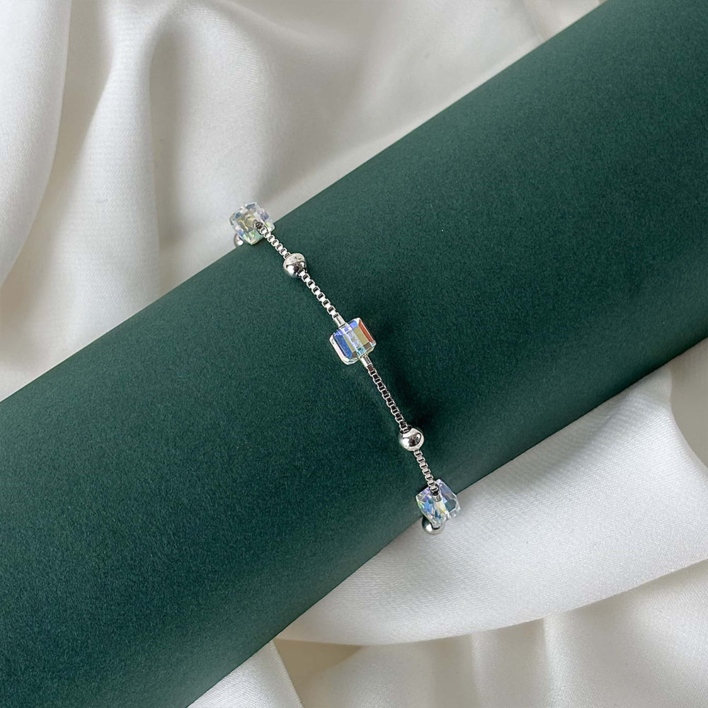 Crystal Diamond Silver Bracelet