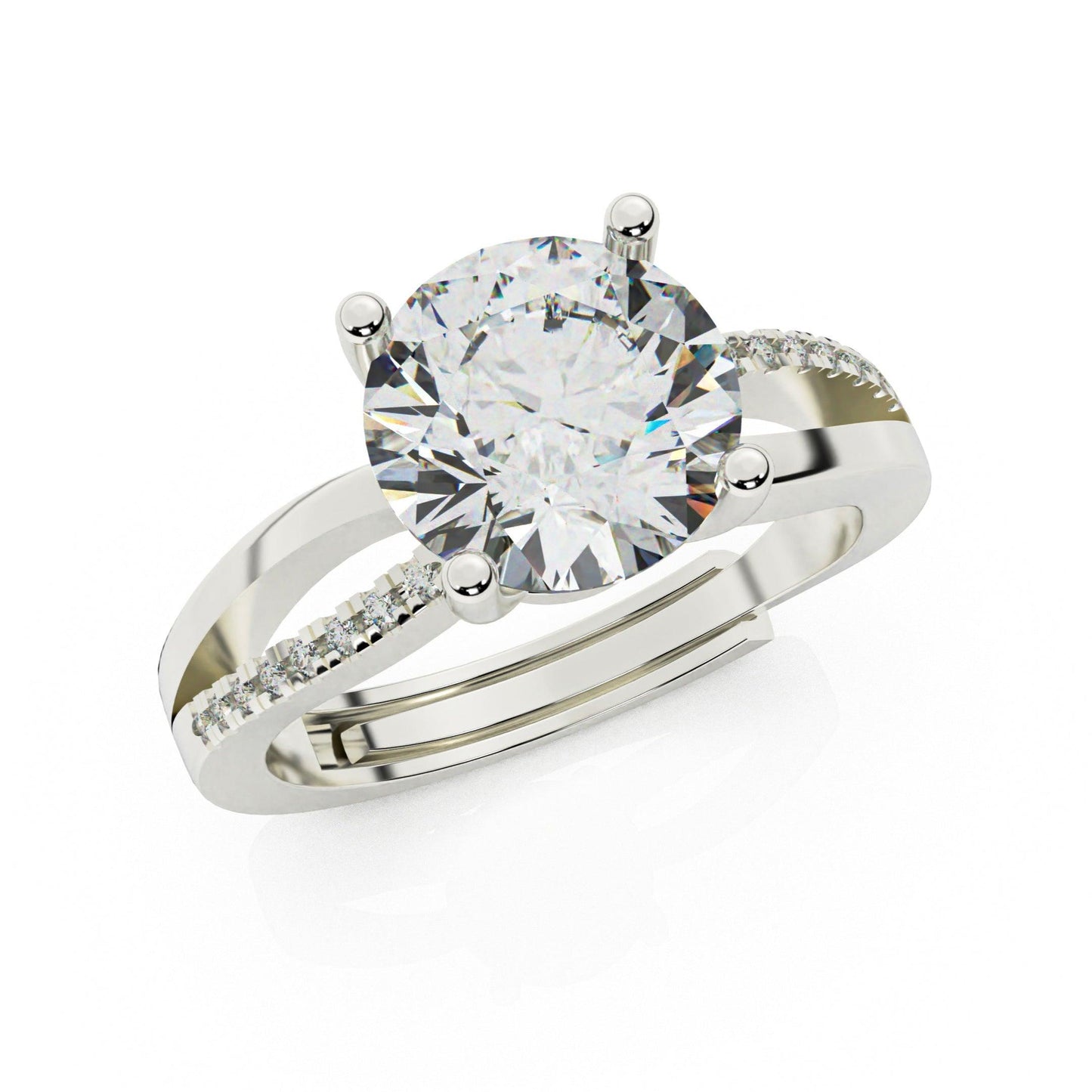 silver radiant solitaire diamond ring - siltree
"solitaire diamond adjustable silver ring"