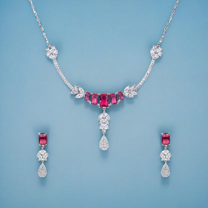 Sparkle Red Necklace Set