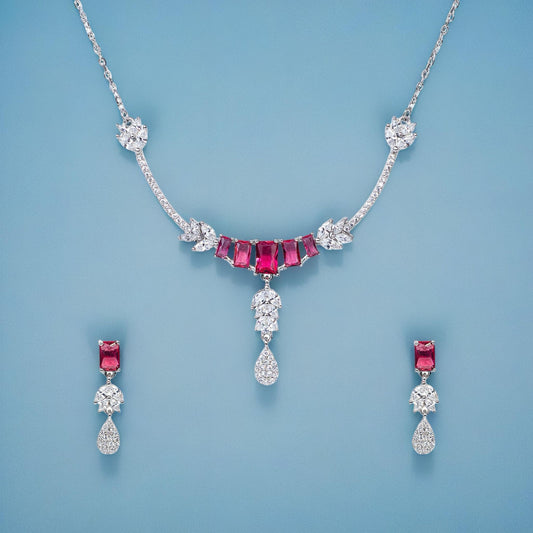 Sparkle Red Necklace Set