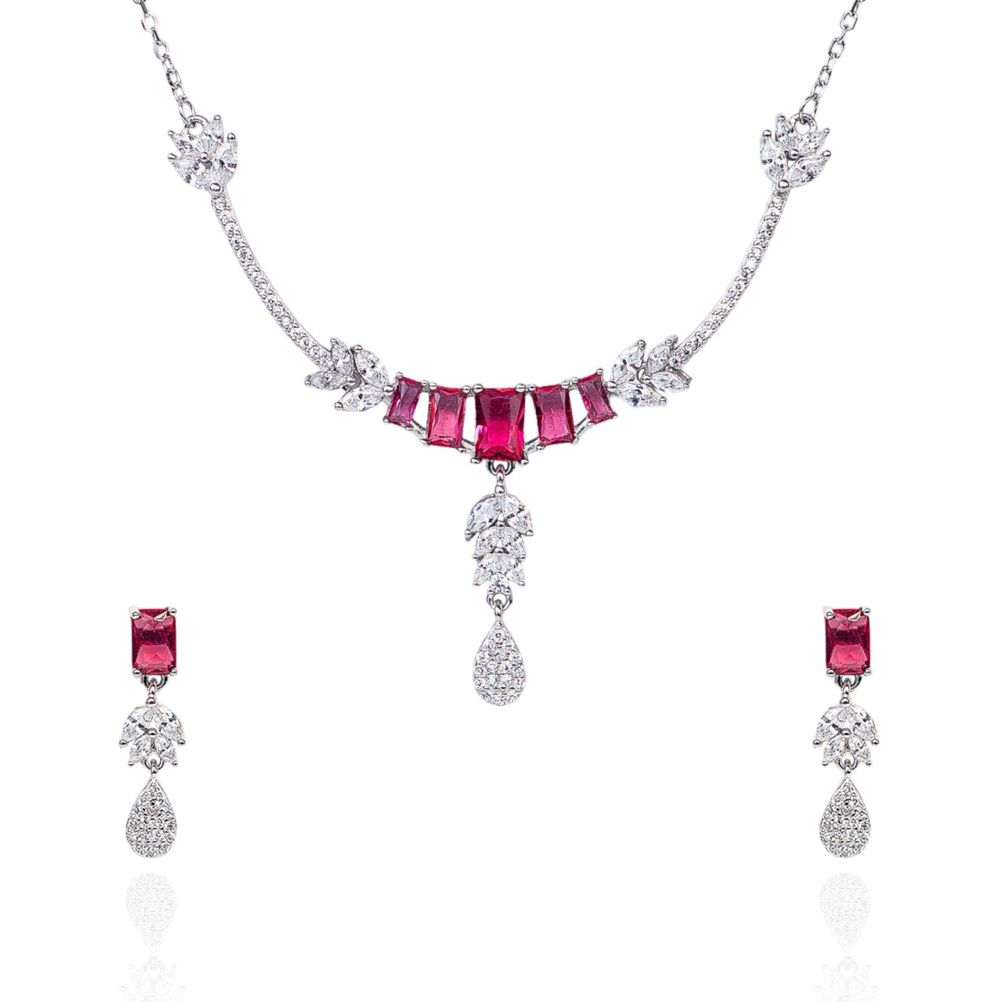 Sparkle Red Necklace Set