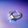 Silver Zenith Solitaire Diamond Ring