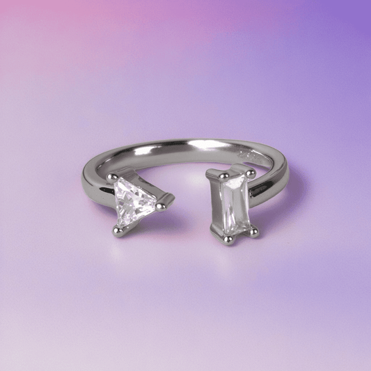 Twin Flame Solitaire Diamond Ring