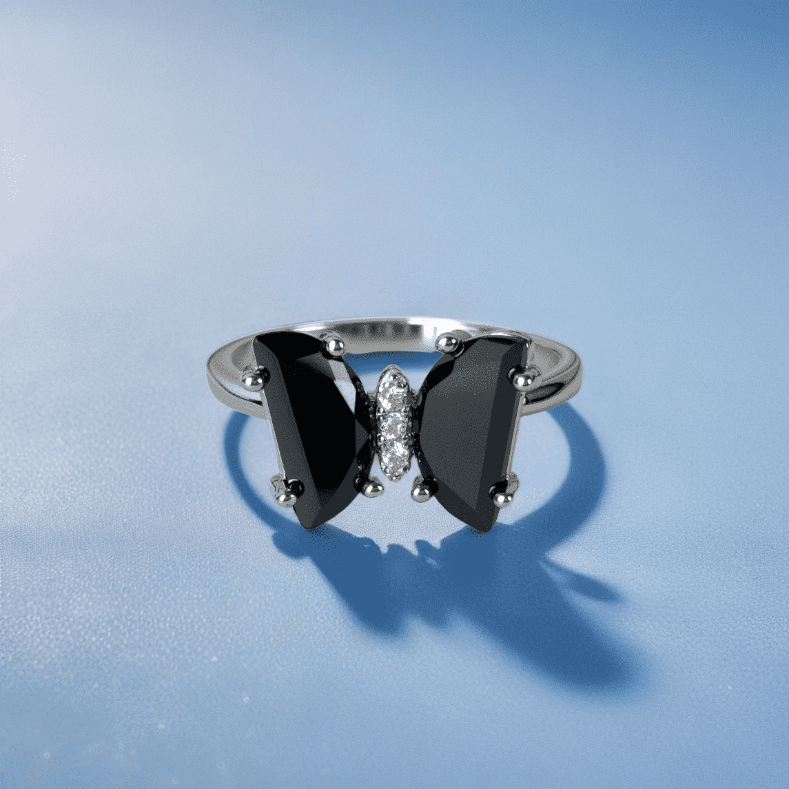 Glacial Black Spark Ring