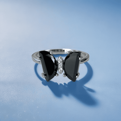 Glacial Black Spark Ring