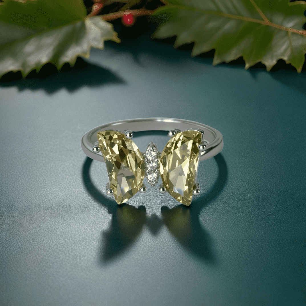 Glacial Yellow Spark Ring