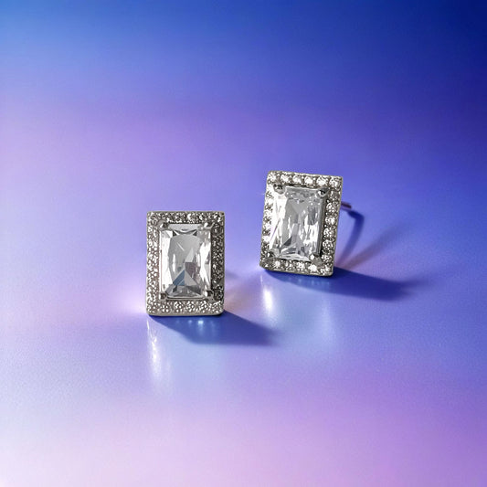 Starlit Rectangle Diamond Earring