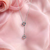 Silver Circle Diamond Pendant With Link Chain