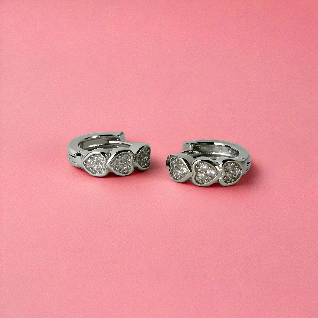 Heart Sparkle Hoop Earrings