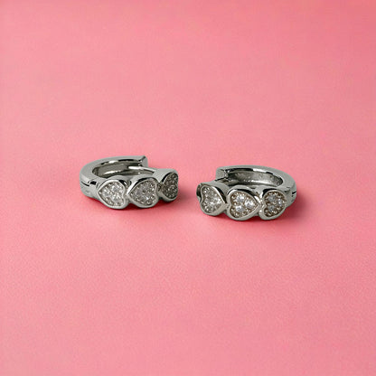 Heart Sparkle Hoop Earrings