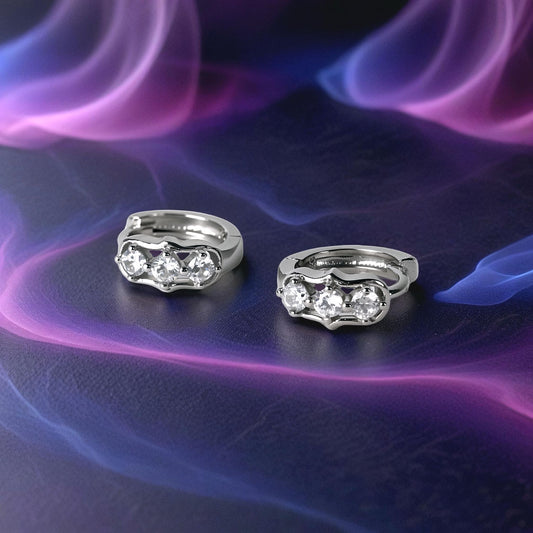 Round Sparkle Hoop Earring