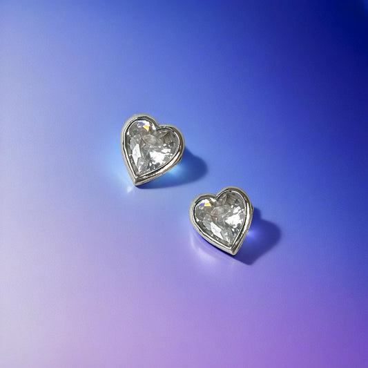 Lustrous Heart Studs