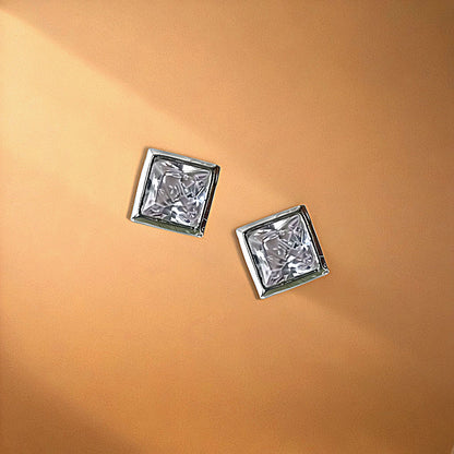 Lustrous Square Studs