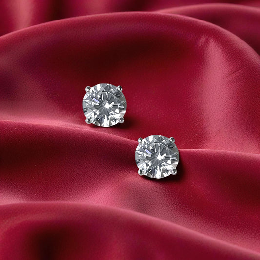 Luxe round Solitaire Earrings