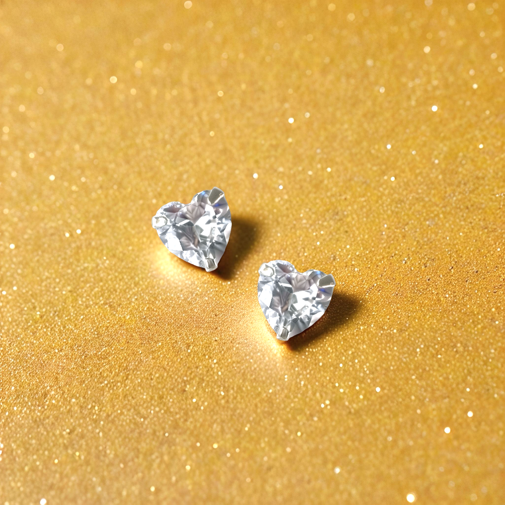 heart sparkle studs