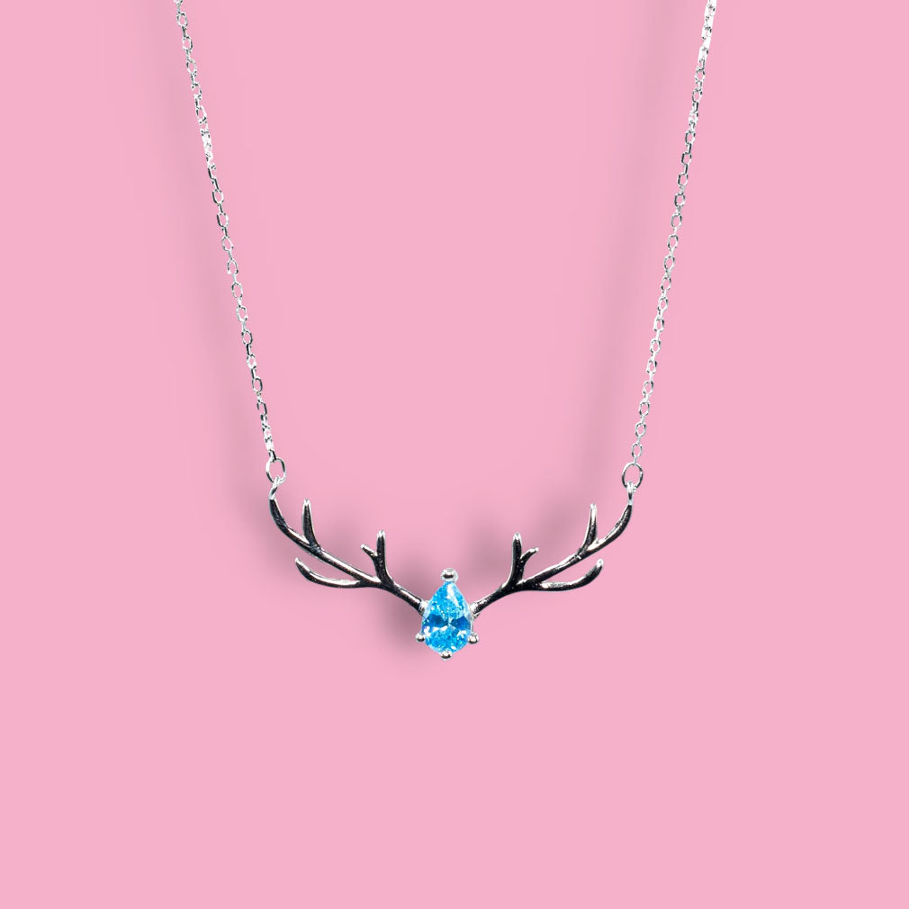 Sterling Dear In Blue Necklace