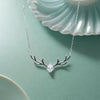 Sterling Dear In White Necklace