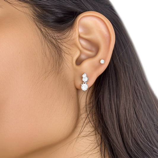 Dazzling Divinity Silver Diamond Set