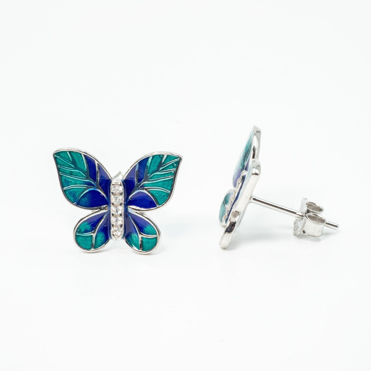 Sapphire Glow Butterfly Earrings - SILTREE