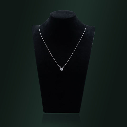 Silver Deer Solitaire Diamond Necklace
