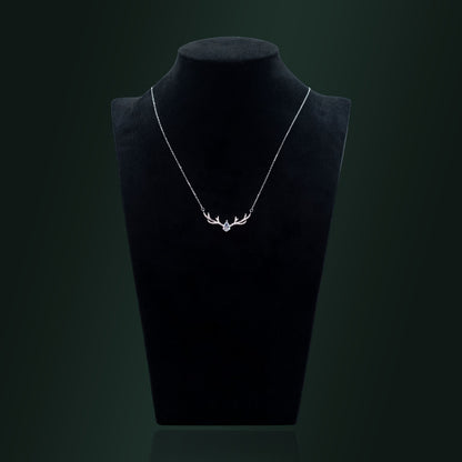 Sterling Dear In White Necklace
